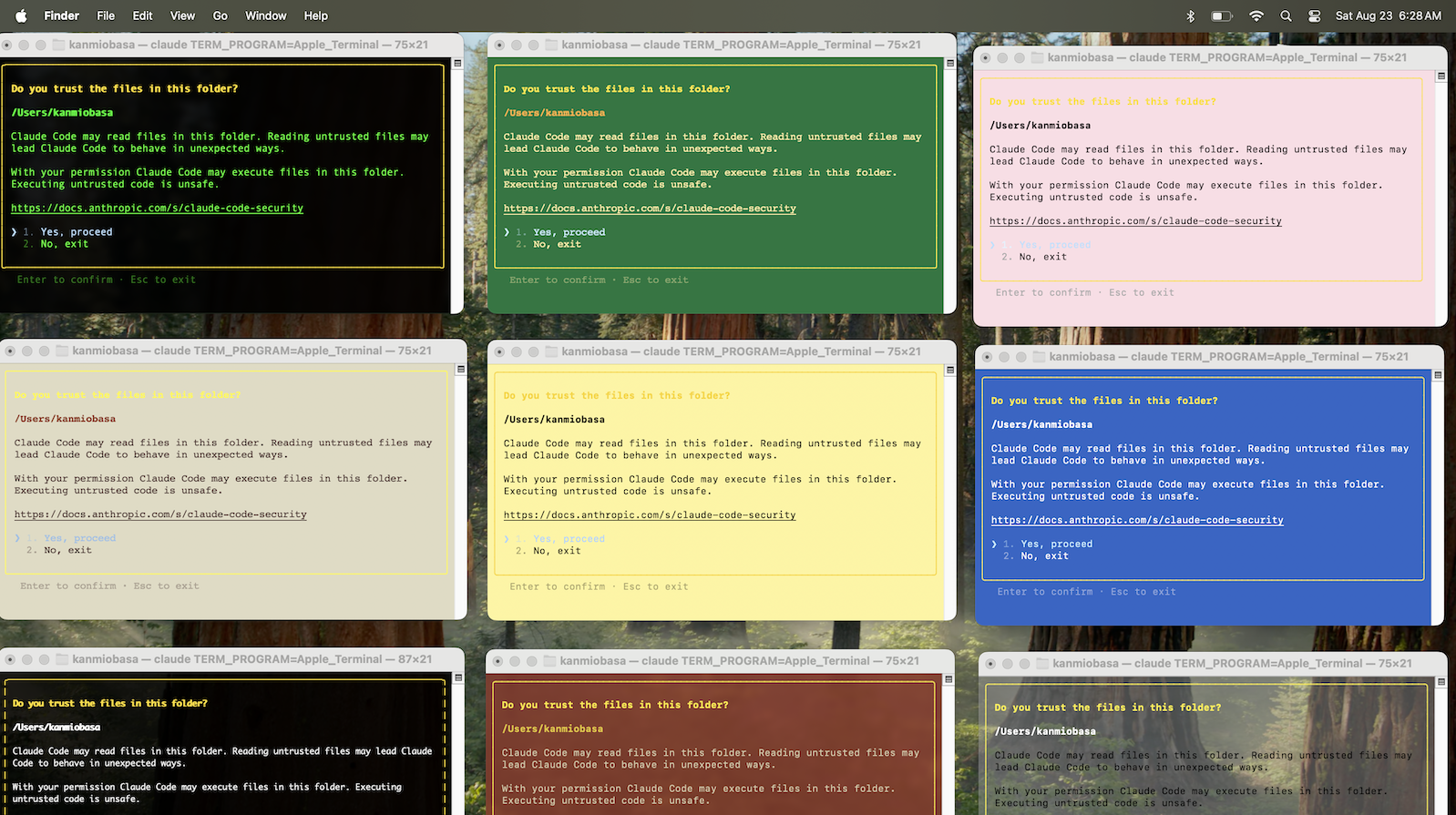 Terminal profiles collage